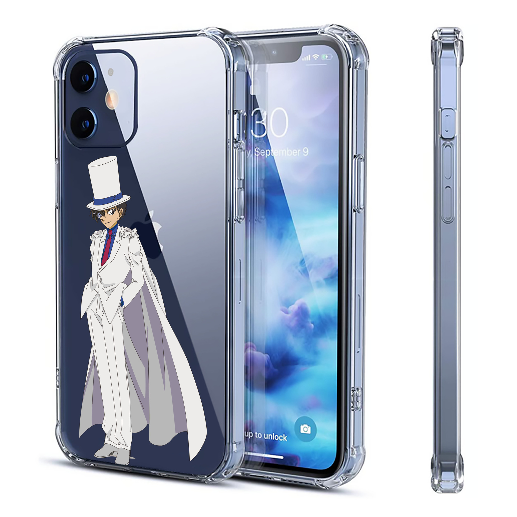 （画像用） 名探偵コナン くろば かいと Detective Conan Kuroba Kaito 【iPhone 12シリーズ対応】透明スマホケース（クリアソフトケース）